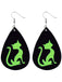 Schwarz Retro Halloween Leuchtend Katze Tropfen Ohrring