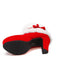 Schwarz Retro Weihnachten Kurz Plüsch Hoher Absatz Schuhe