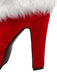 Schwarz Retro Weihnachten Kurz Plüsch Hoher Absatz Schuhe