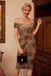 SCHULTERFREIES LEOPAR BLEISTIFT KLEID
