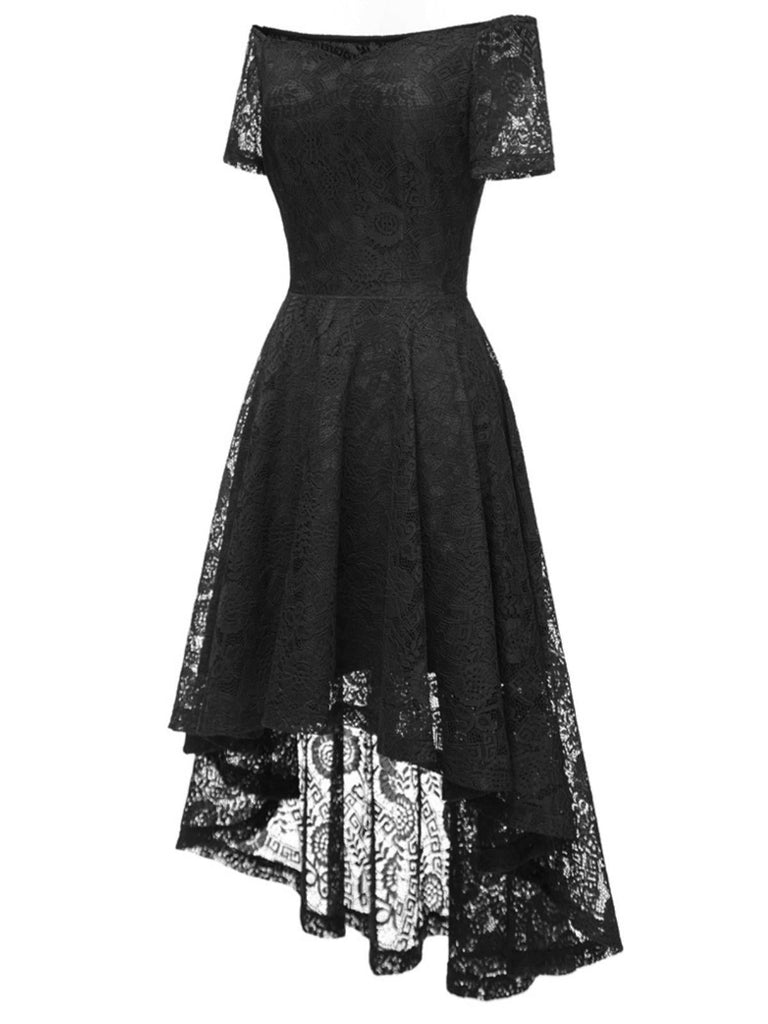 1950ER SCHULTERFREIES BLUMENSPITZE KLEID