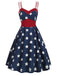NAVY BLAU STERNE PATCHWORK SWING KLEID