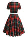 1950ER PLAID BOW KURZARM SWING KLEID