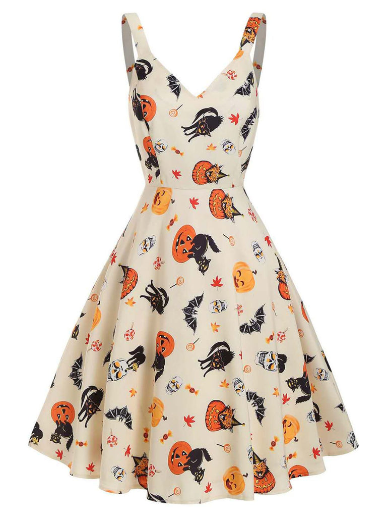 1950ER UMHÄNGE KÜRBIS HALLOWEEN KLEID