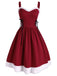 WEINROT 1950ER SPAGHETTI SWING KLEID
