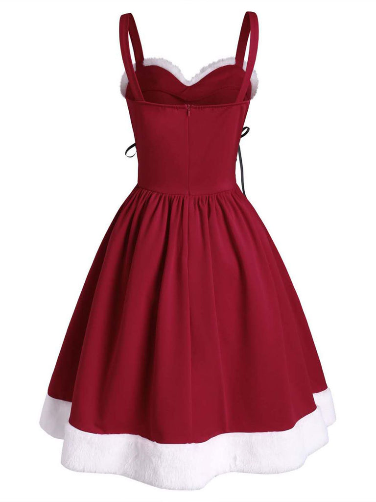 WEINROT 1950ER SPAGHETTI SWING KLEID