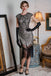 HELLGRAU 1920ER PAILLETTEN FRANSEN FLAPPER KLEID