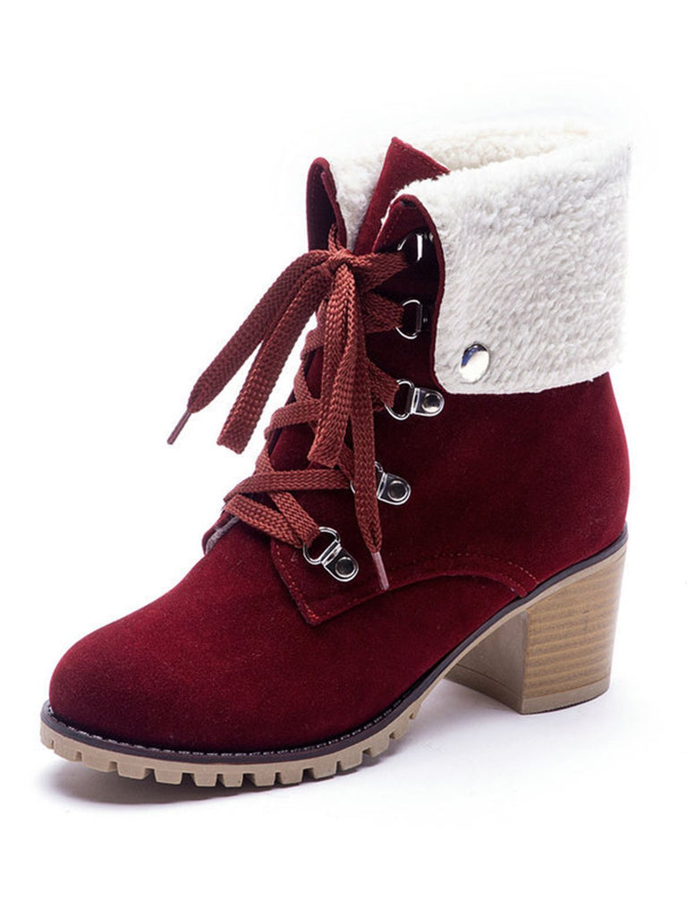 Weinrot Kurze Martin Britischen Stil Stiefel