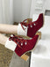 Weinrot Kurze Martin Britischen Stil Stiefel