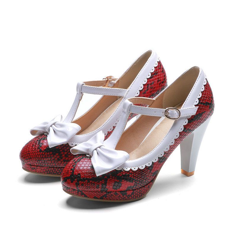 RETRO BOWKNOT HIGH HEELS SCHUHE