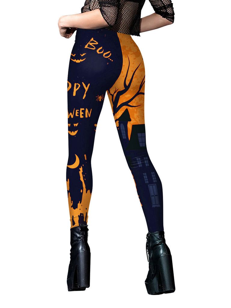 Schwarz & Orange Halloween Karneval Nacht Leggings