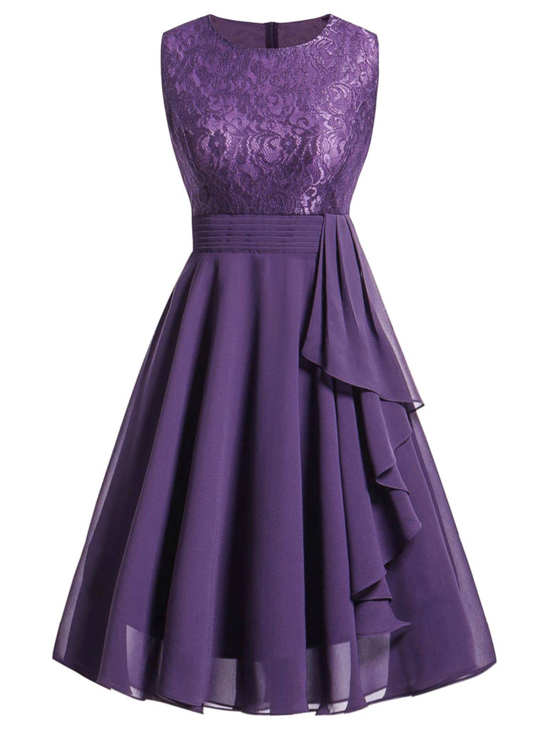 ÄRMELLOSES SWING-KLEID AUS EINER EINFACHER SPITZE