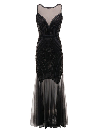 1920ER SCHWARZ PAILLETTEN HOCHZEIT KLEID