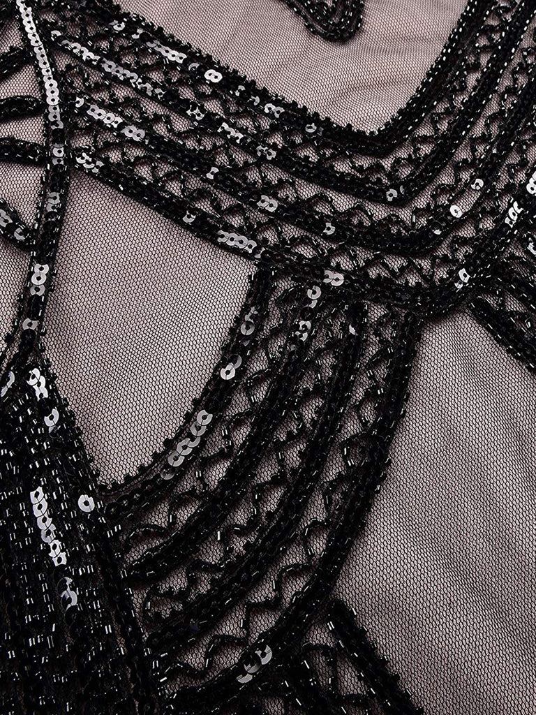 1920ER PAILLETTEN VERZIERT PERLEN FRINGE KLEID