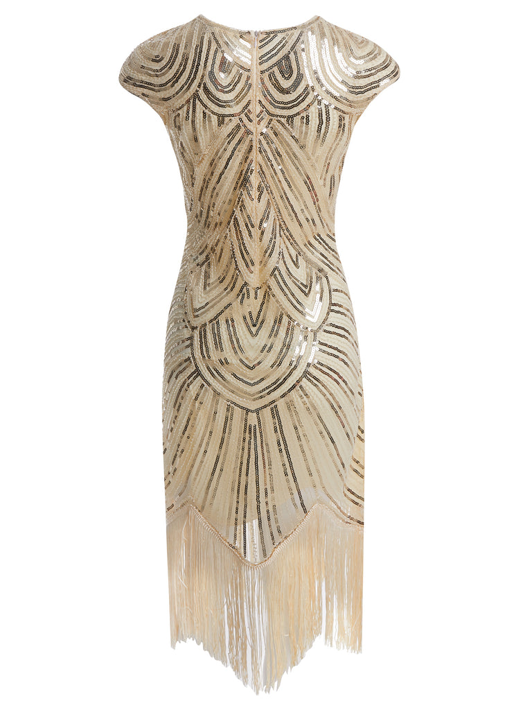 1920ER PAILLETTEN PERLEN FRANSEN KLEID