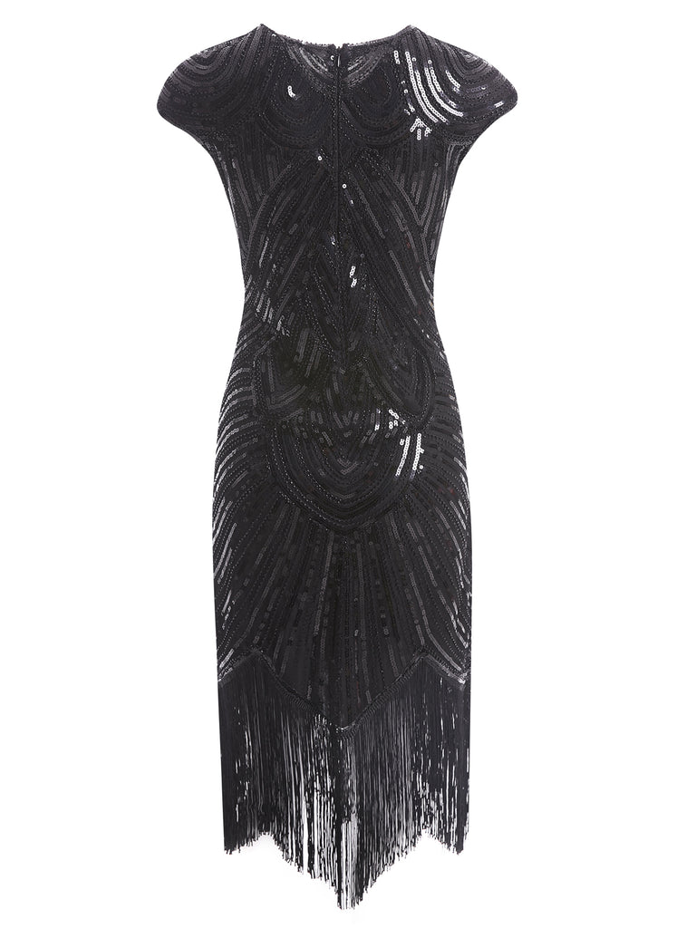1920ER PAILLETTEN PERLEN FRANSEN KLEID