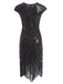 1920ER PAILLETTEN PERLEN FRANSEN KLEID