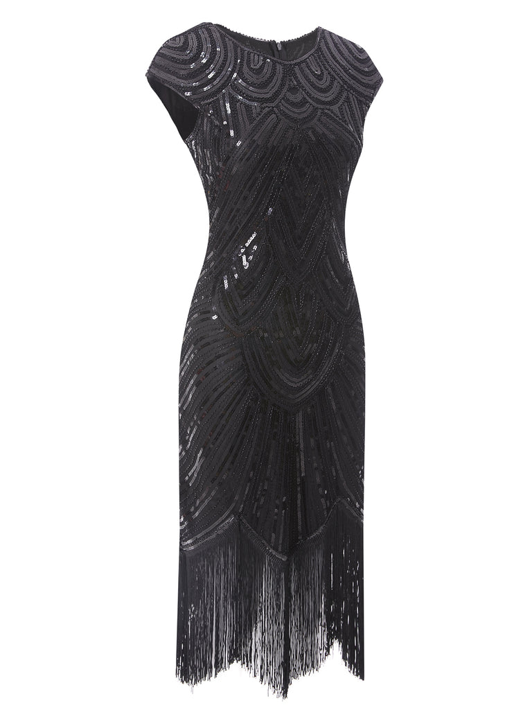 1920ER PAILLETTEN PERLEN FRANSEN KLEID
