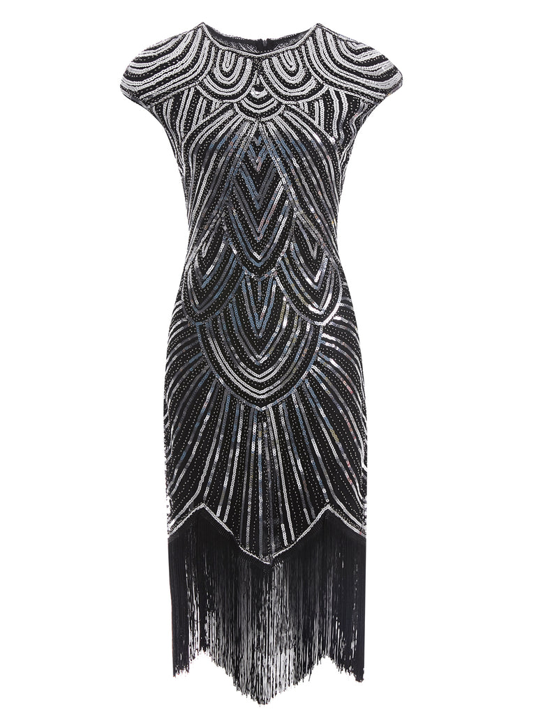 1920ER PAILLETTEN PERLEN FRANSEN KLEID
