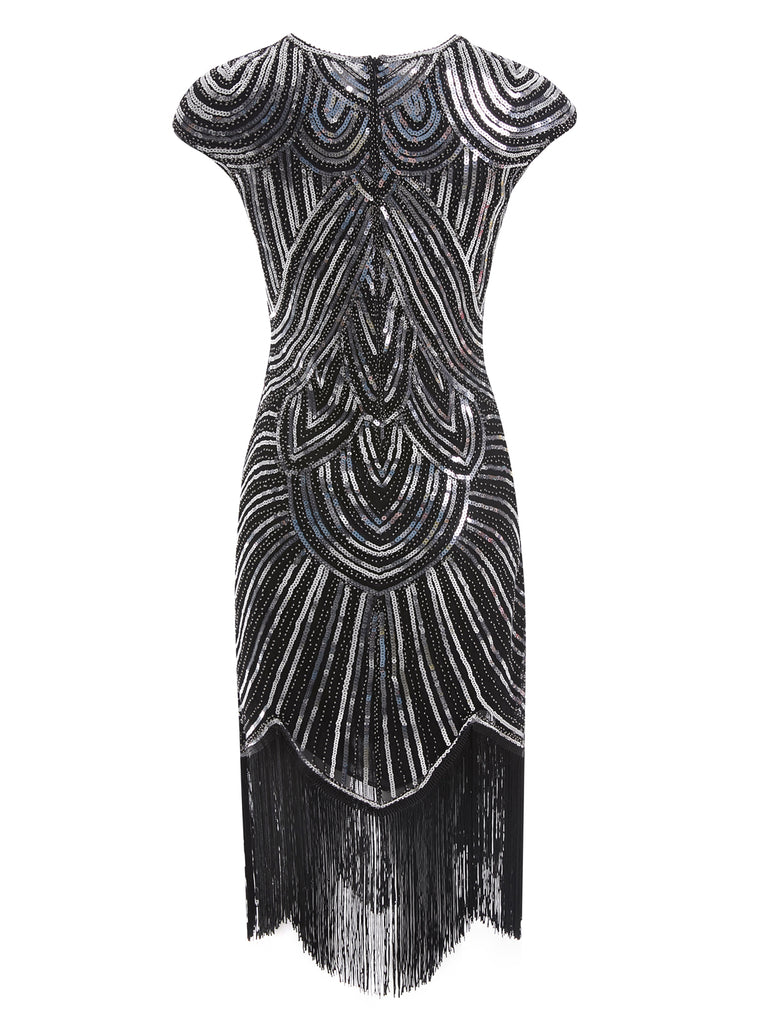 1920ER PAILLETTEN PERLEN FRANSEN KLEID