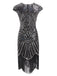 1920ER PAILLETTEN PERLEN FRANSEN KLEID