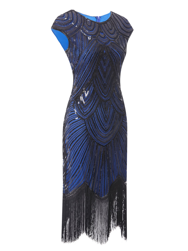 1920ER PAILLETTEN PERLEN FRANSEN KLEID