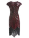 1920ER  PAILLETTEN PERLEN FRANSEN KLEID