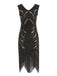 SCHWARZ 1920ER PAILLETTEN FRANSEN FLAPPER KLEID