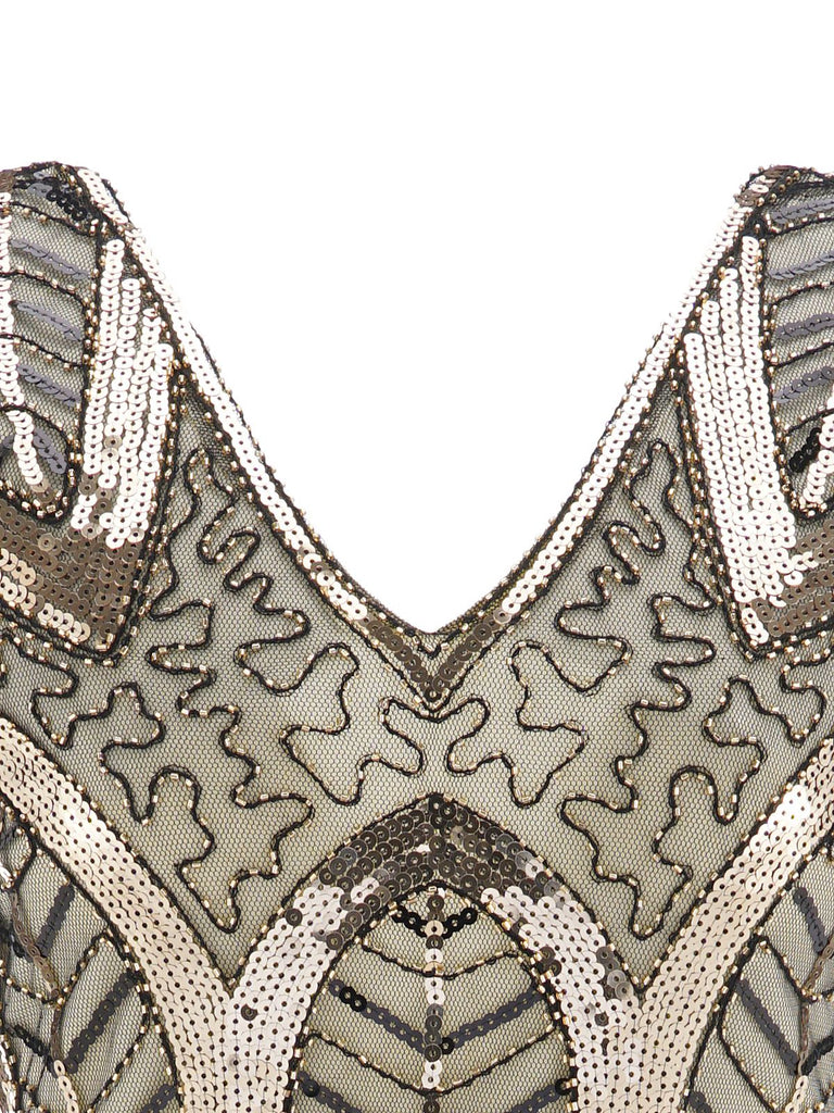 1920ER VINTAGE FRANSEN PAILLETTEN PARTY KLEID