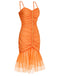 [Vorverkauf] Orangefarbenes 1930er Fischschwanzkleid