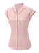 Rosa 1950er Gingham Hemd mit Revers