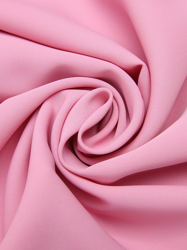 3PCS Rosa 1960er Schleifenbluse & Spaghettikleid & Regenschirm-Rock