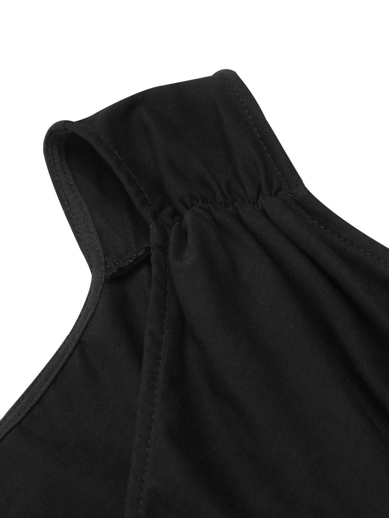 Schwarz & Gelb 1950er Kürbis Fledermaus Spinne Kleid