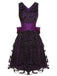 Deep Purple 1950er Halloween Fledermaus Schleife Kleid