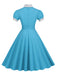 1950er Stehkragen Polka Dot Flared Klied