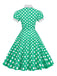 1950er Stehkragen Polka Dot Flared Klied