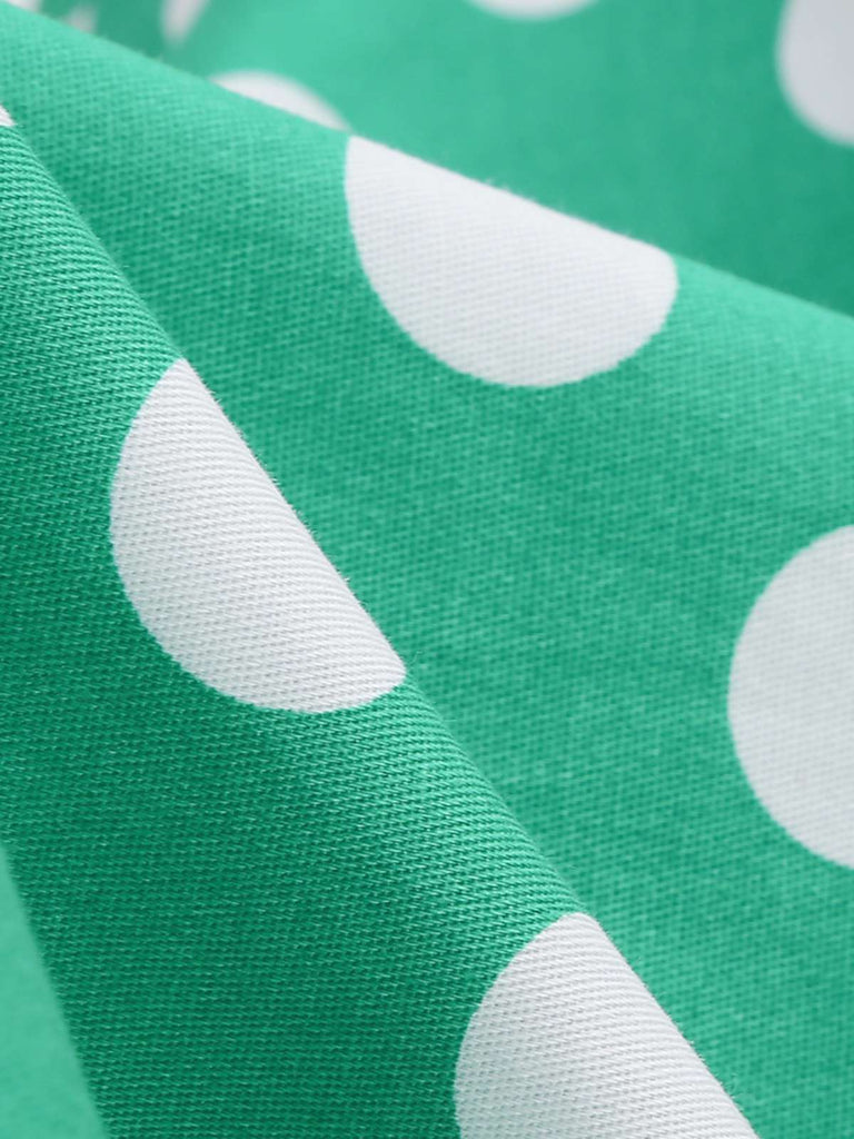 1950er Stehkragen Polka Dot Flared Klied