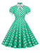 1950er Stehkragen Polka Dot Flared Klied