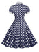 1950er Stehkragen Polka Dot Flared Klied