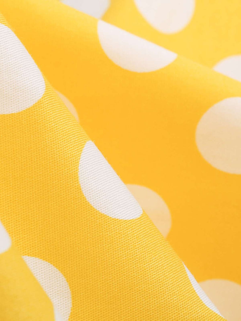 1950er Stehkragen Polka Dot Flared Klied