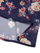 1950er Marineblaues Kleid mit geblümten Blasenärmeln