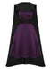 2PCS 1950s Deep Purple Kleid & Schwarzer Fledermausmantel