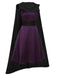 2PCS 1950s Deep Purple Kleid & Schwarzer Fledermausmantel