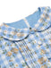 Blaues 1960er Puffärmel-Kleid mit Blumenmuster