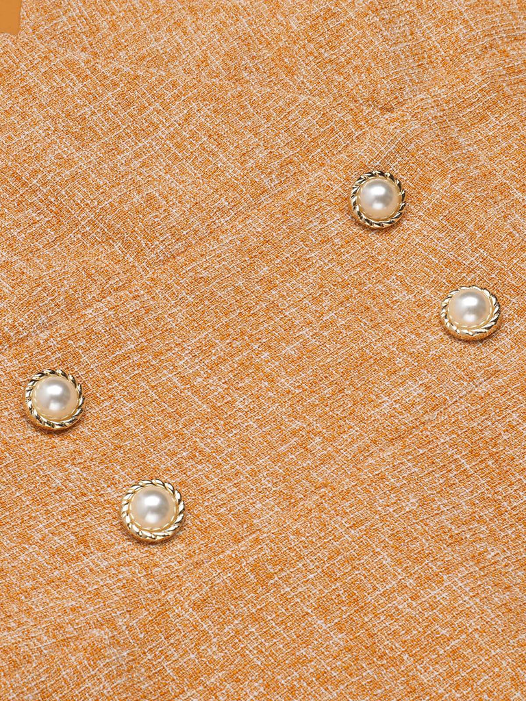 2 Stück orangefarbene Bluse aus den 1960er und Minikleid aus Tweed