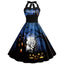 1950s Halloween Halter Taille Swing Kleid