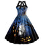 1950s Halloween Halter Taille Swing Kleid