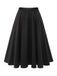 Schwarzer 1950er elastischer Taille Faltenrock