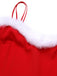 Rotes 1950er Weihnachtsblumenkleid mit Zottelmuster