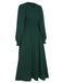 Grünes 1940er Top mit elastischen regulären Ärmeln Kleid